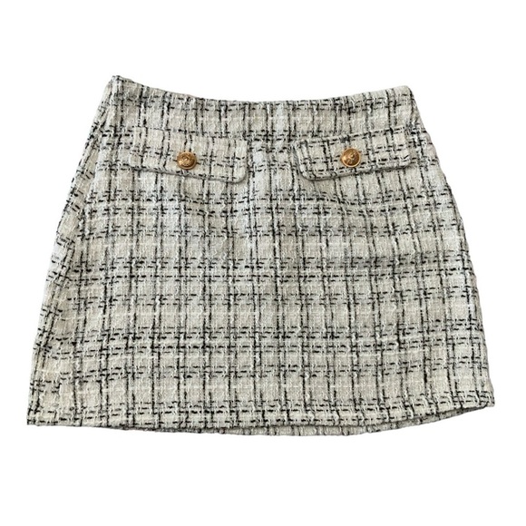 Shein White Tweede Mini Skirt Size Large Chanel Vibes - Picture 1 of 3
